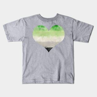 Aro Pride Heart - Watercolor Kids T-Shirt